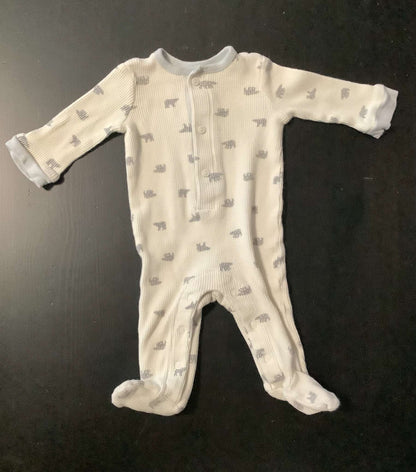 Old Navy Fleece Plaid Sleeper & Indigo Baby Henley Sleeper (Bundle of 2) 3-6 months, Kids 6 Month (3-6M)