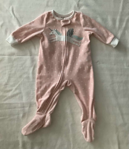 Carter's Fleece Sleepers (Bundle of 4 Sleepers) Girls 6 months, Kids 9 Month (6-9M)
