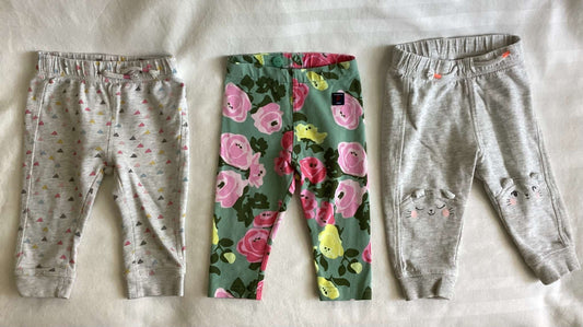 H&M Girls Sweatpants & Legging (Bundle of 3) 6-9 months, Kids 9 Month (6-9M)