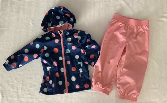 Gusti Toddler Girl 2 PCS Rain Jacket & Splash Pants 2T, Kids 2T