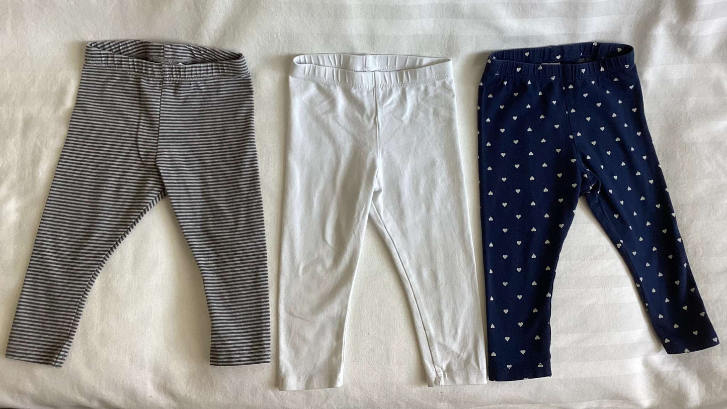 H&M Girls Leggings (Bundle of 3) 9-12 months, Kids 12 Month (9-12M)