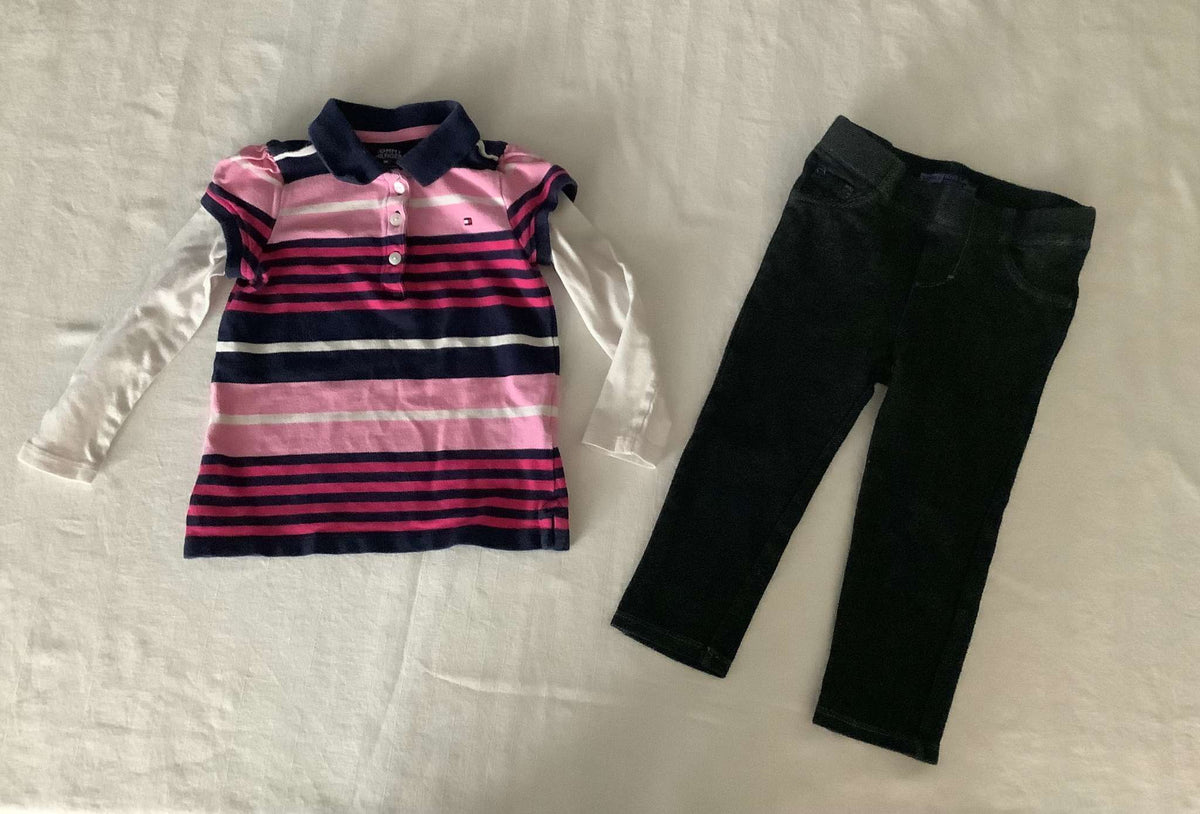 Toddler L/S Polo Top & Jegging Set (Bundle of 2) 2T, Kids 2T