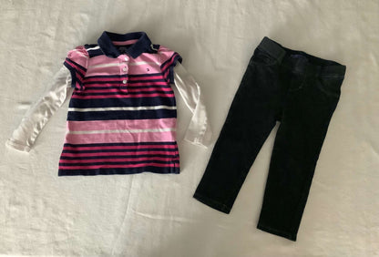 Toddler L/S Polo Top & Jegging Set (Bundle of 2) 2T, Kids 2T