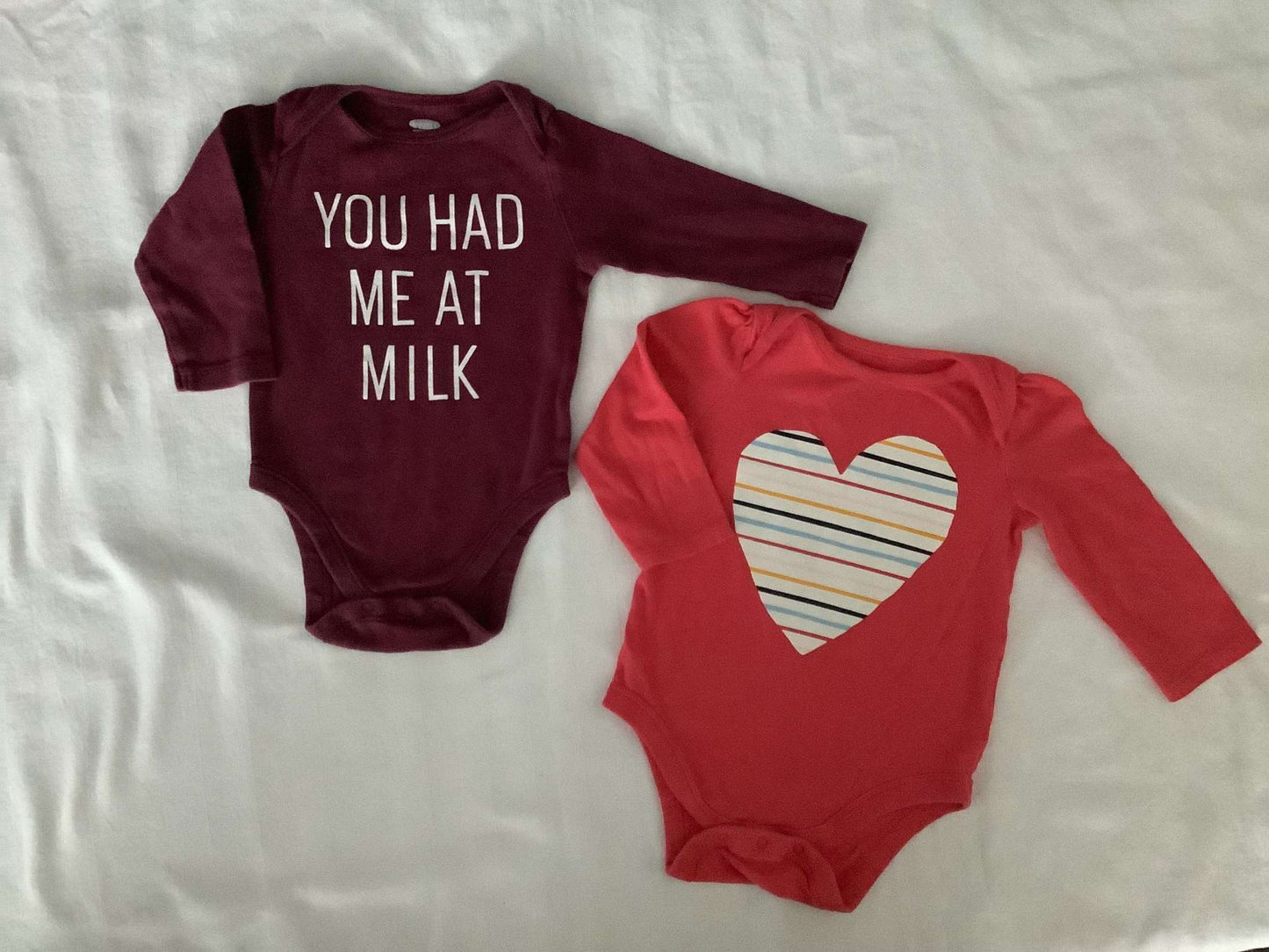 Girls Tops (Bundle of 5 tops - 2 onesies & 3 long sleeve shirts) 6-12 months, Kids 12 Month (9-12M)