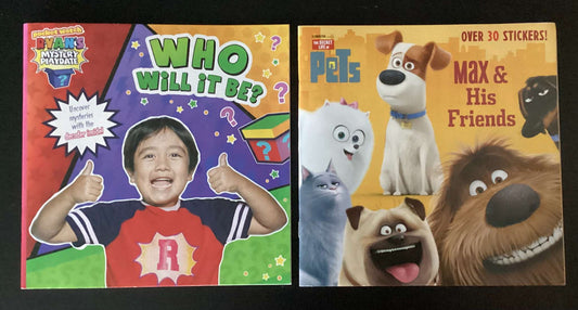 Ryan's Mystery Playdate: Who Will it Be? and The Secret Life of Pets (Bundle of 2 Books)