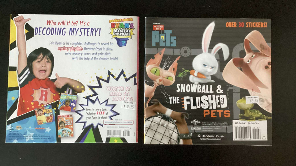 Bundle of 2 Books: Ryan's Mystery Playdate: Who Will it Be? and The Secret Life of Pets