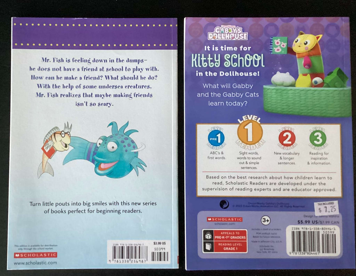 Easy Readers: You Can Make a Friend, Pout-Pout Fish! by Deborah Diesen & Gabby's Dollhouse: Kitty School (Bundle of 2 Books)
