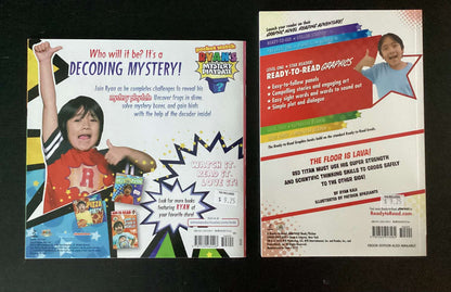 Bundle of 2 Books: Ryan's World Books: Red Titan and the Floor of Lava & Ryan's Mystery Playdate: Who Will it Be? Set #1