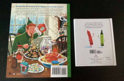 Bundle of 2 Christmas Books: Elf based on the film by David Berenbaum, Green is for Christmas by Drew Daywalkt