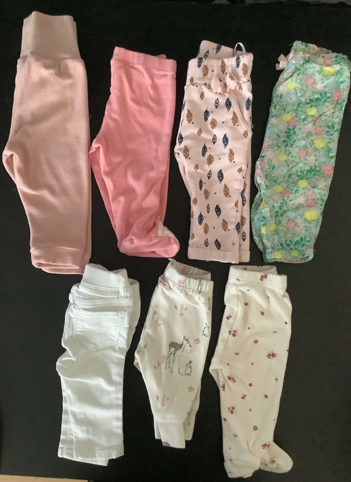 Girls Pants/Leggings (Bundle of 7) 0-3 months , Kids 3 Month (0-3M)