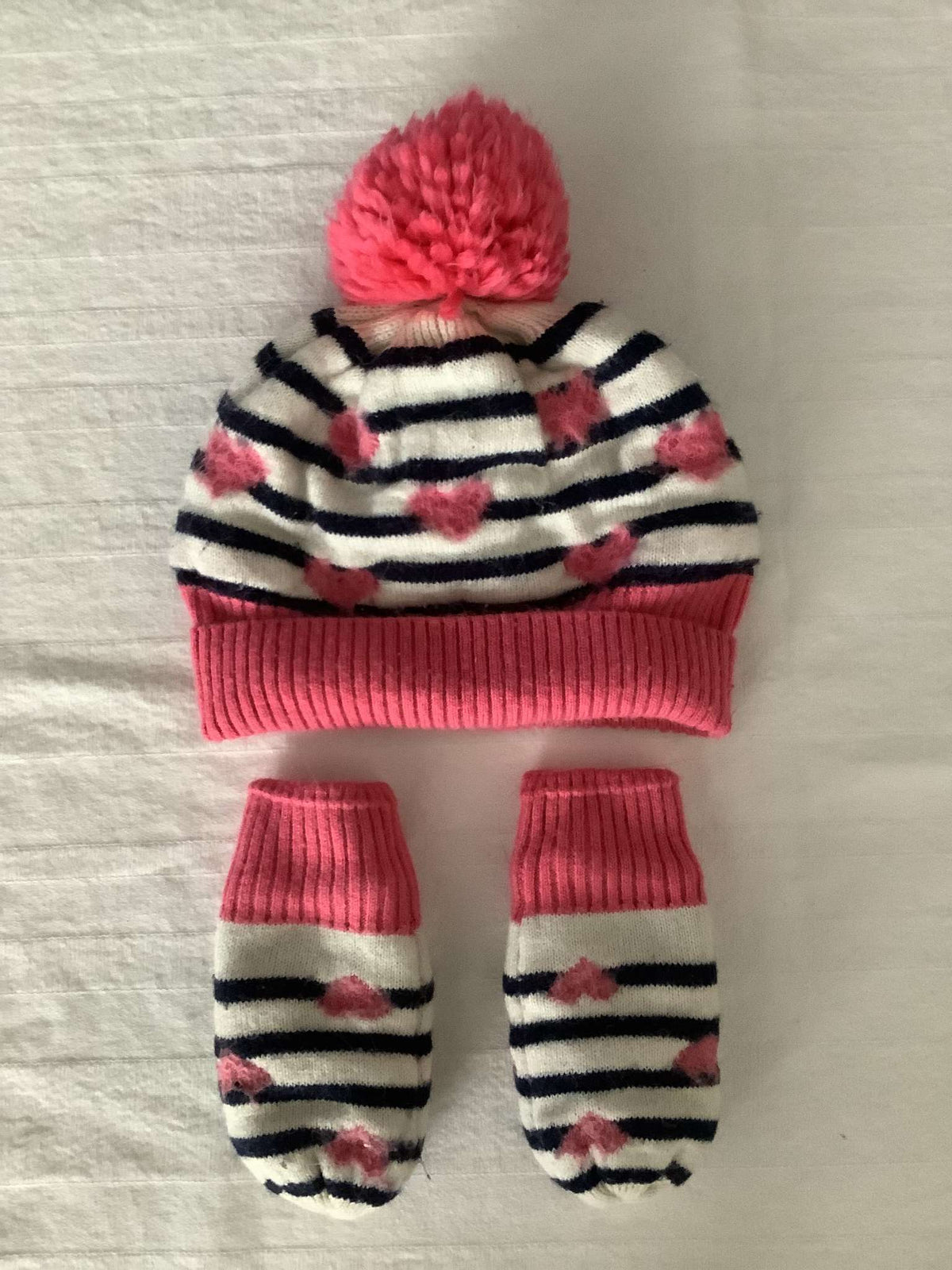 Bundle of 2 Items: Baby Gap Striped Toque and Matching Mittens, Kids 2T