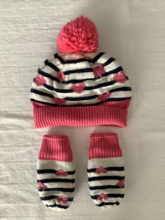 Bundle of 2 Items: Baby Gap Striped Toque and Matching Mittens, Kids 2T