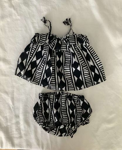 Girls Romper & 2 PCS Tank/Bottom (Bundle of 3 items) 3-6 months, Kids 6 Month (3-6M)