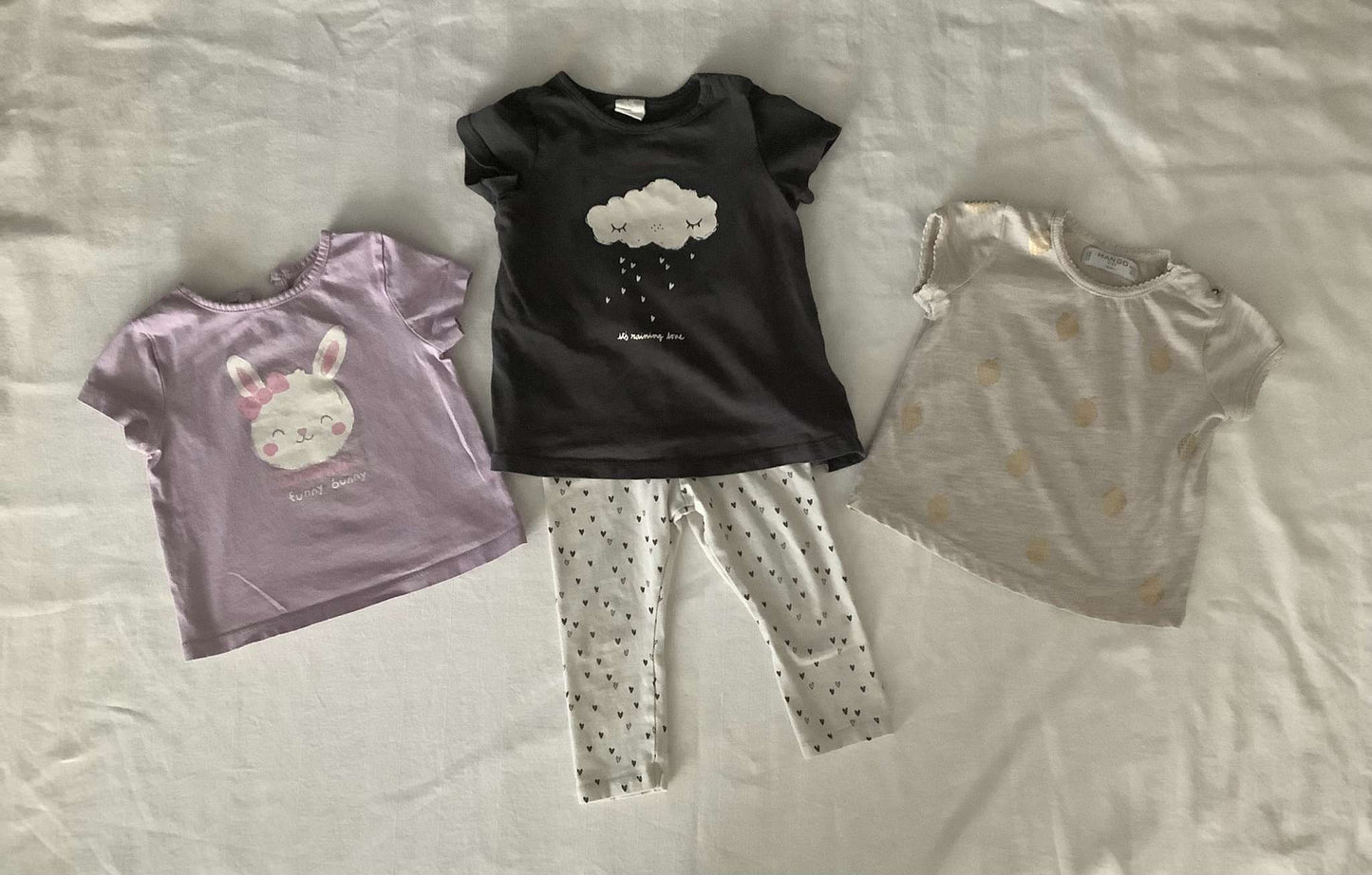 Girls Tops & Legging Bundle (3 tops and 1 pair of leggings) 6-12 months