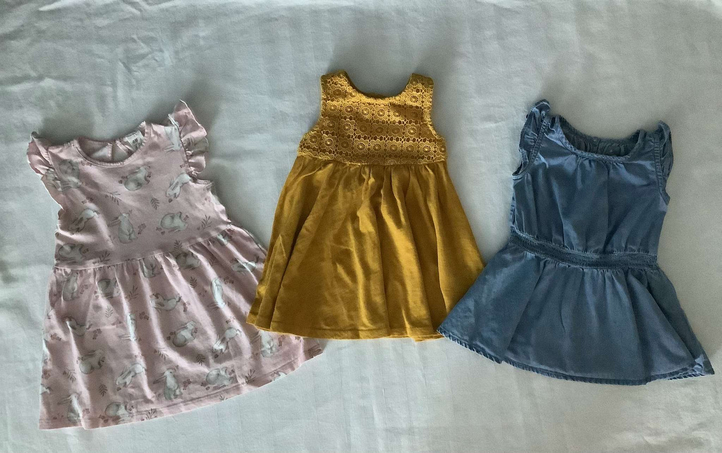 Girls Sleeveless Dresses (Bundle of 3) 12-18 months, Kids 18 Month (12-18M)