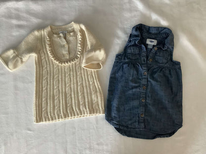 Girls Shirt Dresses & Bottom (Bundle of 3 items) 12-18 months, Kids 18 Month (12-18M)