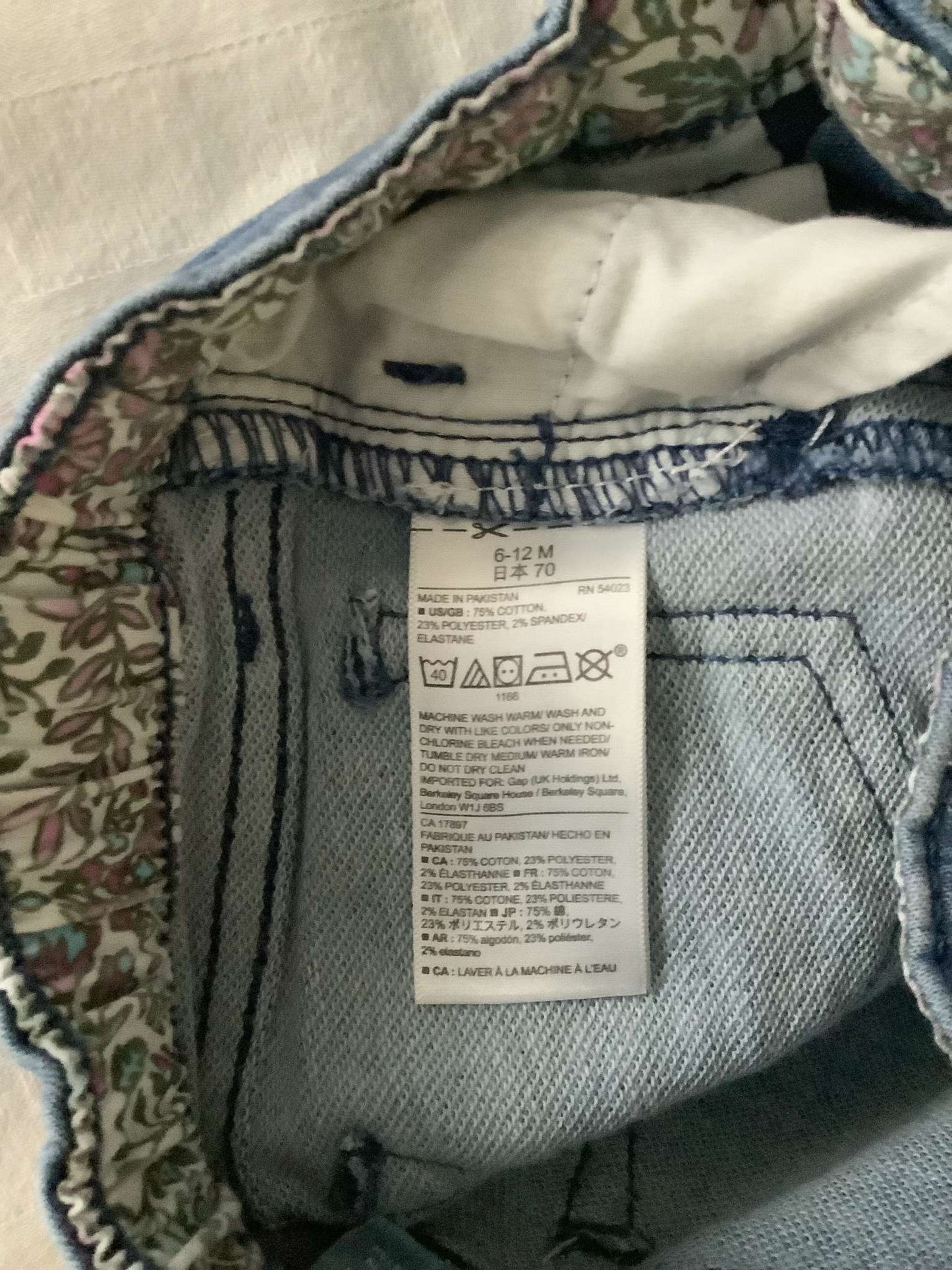 Baby Gap Girls Light Denim 6-12 months, Kids 12 Month (9-12M)