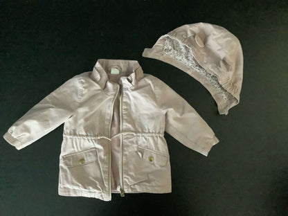 H&M Girls Light Fall Jacket with Removable Hood 6-9 months, Kids 9 Month (6-9M)
