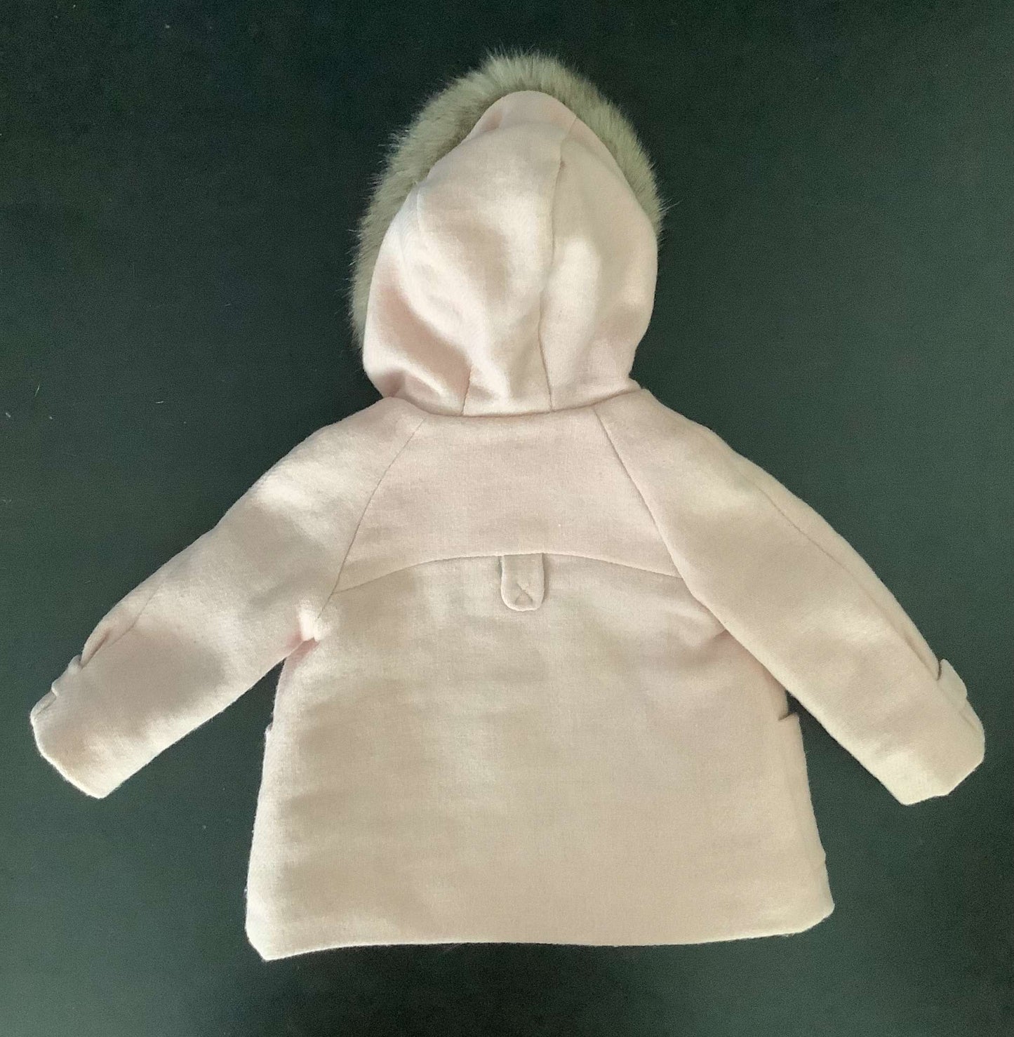 Zara Baby Girls Fur Lined Hood Peacoat 6-9 months, Kids 9 Month (6-9M)
