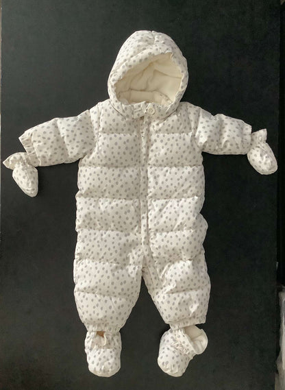 Baby Gap Girls Down Full Snowsuit with Removable Mittens and Booties 6-12 month, Kids 12 Month (9-12M)
