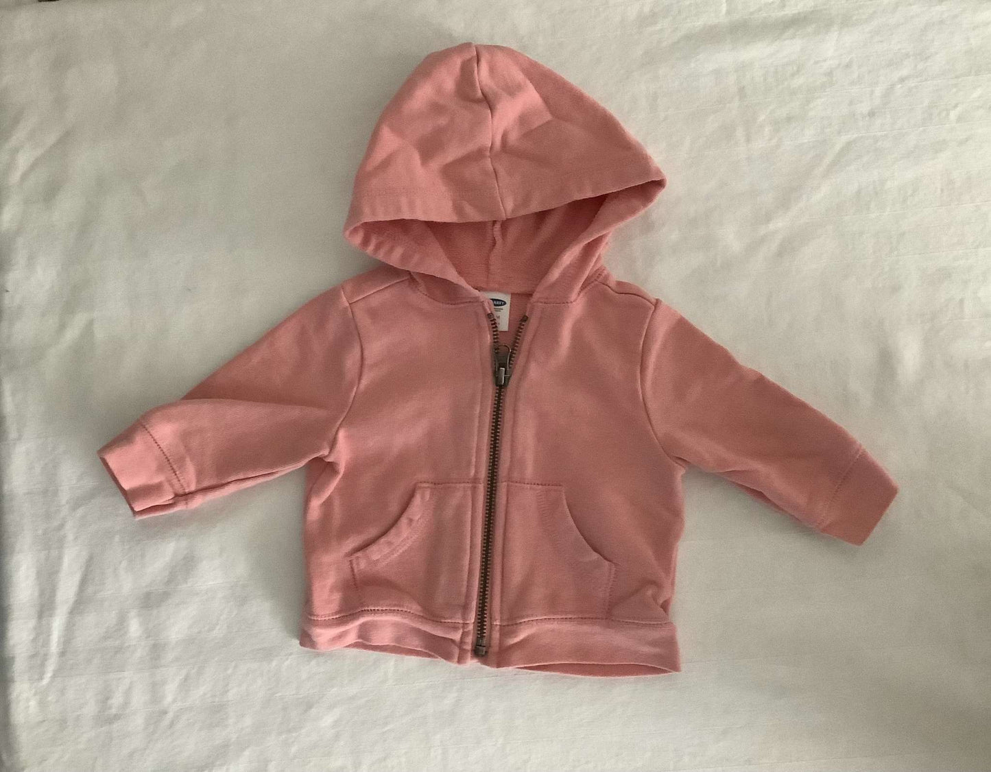 Old Navy Girls Pink Hooded Zip Up 3-6 months, Kids 6 Month (3-6M)