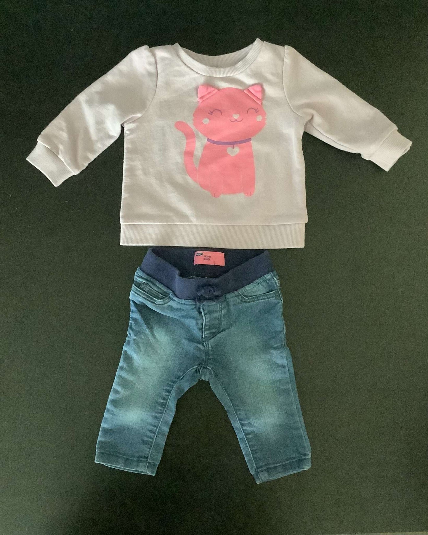 Girls Sweater and Denim Jeggings Outfit 3-6 months , Kids 6 Month (3-6M)