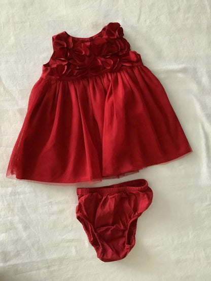Baby Gap Red Party Dress 3-6 months, Kids 6 Month (3-6M)