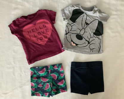 Girls T-shirts and Shorts (Bundle of 5 items) 6-12 months, Kids 12 Month (9-12M)