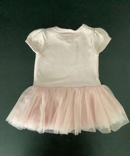 Baby Gap Pink Sweater Tulle Dress , Kids 12 Month (9-12M)