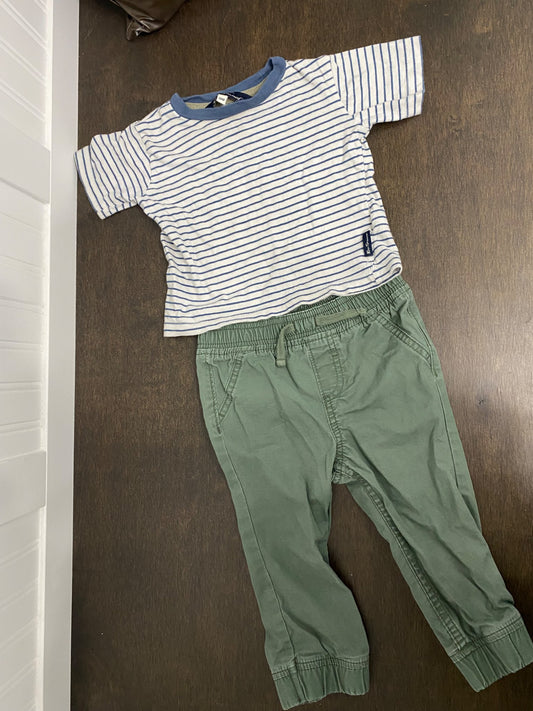 2x 18M Outfits with Cargo Pants and Shirts, Kids 18 Month (12-18M)