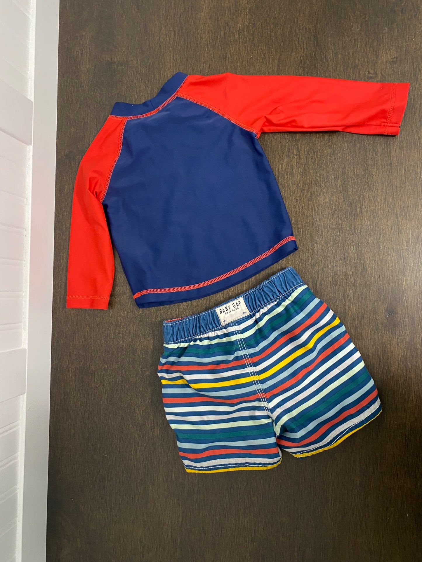 6-12M Toddler Boy Swim Shirt & Trunks VGUC, Kids 12 Month (9-12M)