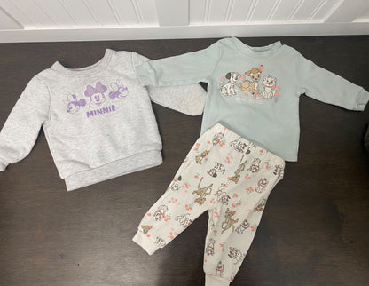 3-6 Month Girl Disney Bundle EUC: Sweatshirts, pants and PJs, Kids 6 Month (3-6M)