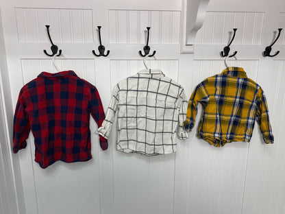 Toddle Boy Flannel/Button-Up Bundle 12-18M, Kids 18 Month (12-18M)