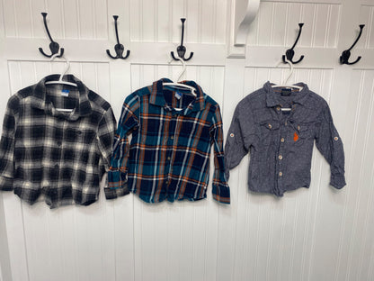 5x 2T Boy Button-Up Shirts - VGUC, Kids 2T
