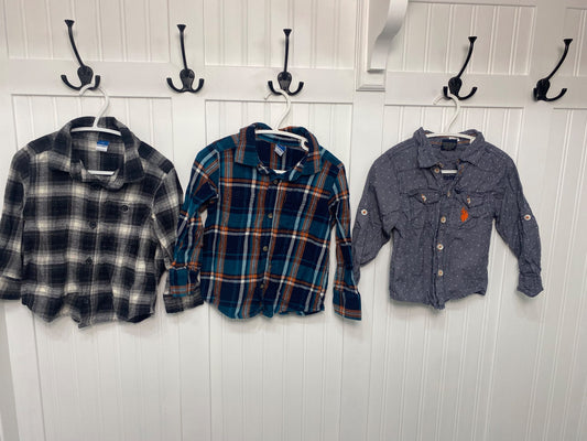 5x 2T Boy Button-Up Shirts - VGUC, Kids 2T