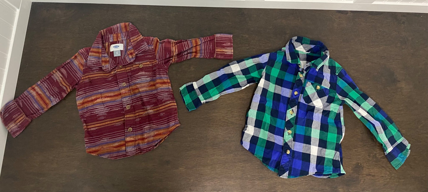5x 2T Boy Button-Up Shirts - VGUC, Kids 2T