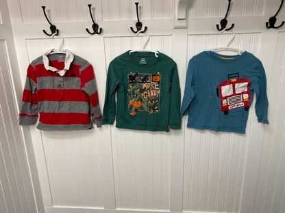 2T Boys Clothing Bundle: 1 Grey Jeans & 4 Long-Sleeve Shirts VGUC, Kids 2T