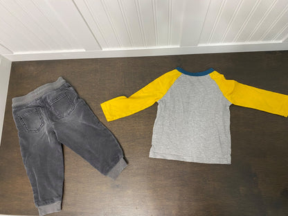 2T Boys Clothing Bundle: 1 Grey Jeans & 4 Long-Sleeve Shirts VGUC, Kids 2T
