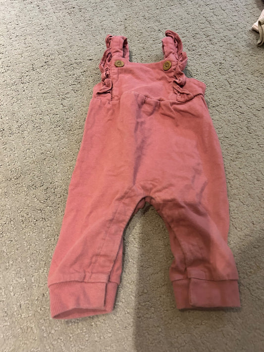 Pink ruffled overalls. , Kids 3 Month (0-3M)