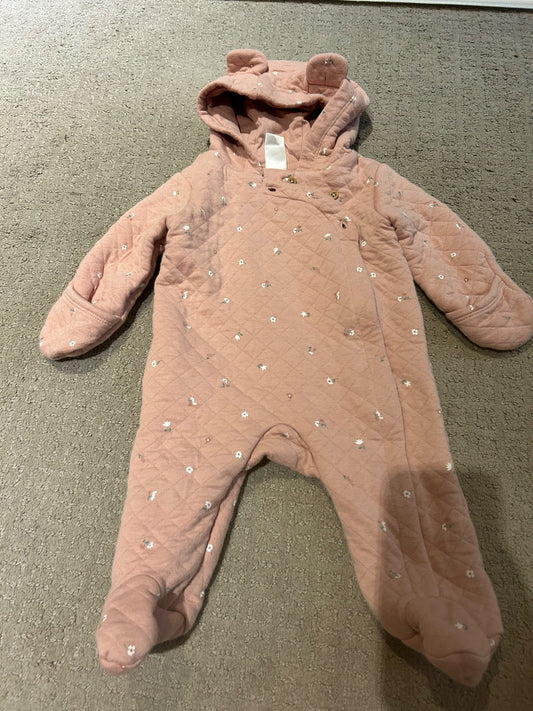 Pink floral bunting outfit , Kids 3 Month (0-3M)