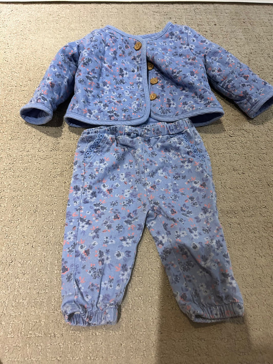 Floral matching outfit with button down jacket, Kids 6 Month (3-6M)