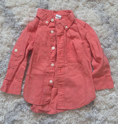 Linen longsleeve button up shirt, Kids 18 Month (12-18M)
