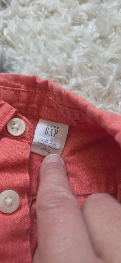 Linen longsleeve button up shirt, Kids 18 Month (12-18M)