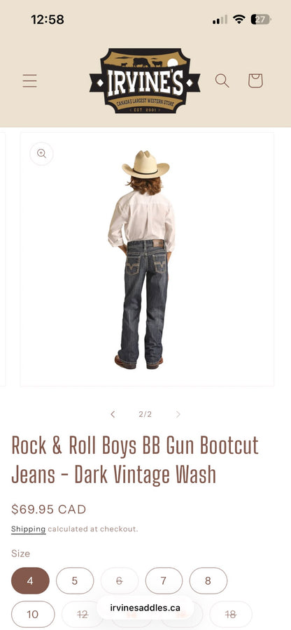 Rock and Roll BB Gun Jeans , Kids 8