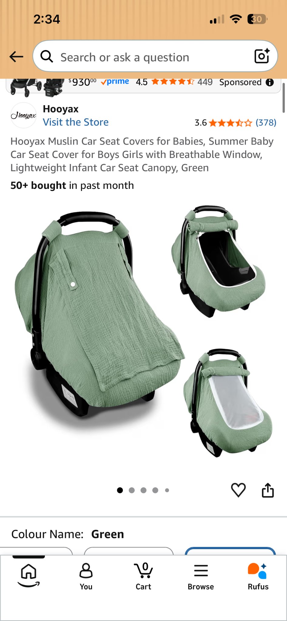 Muslin Car Seat Cover