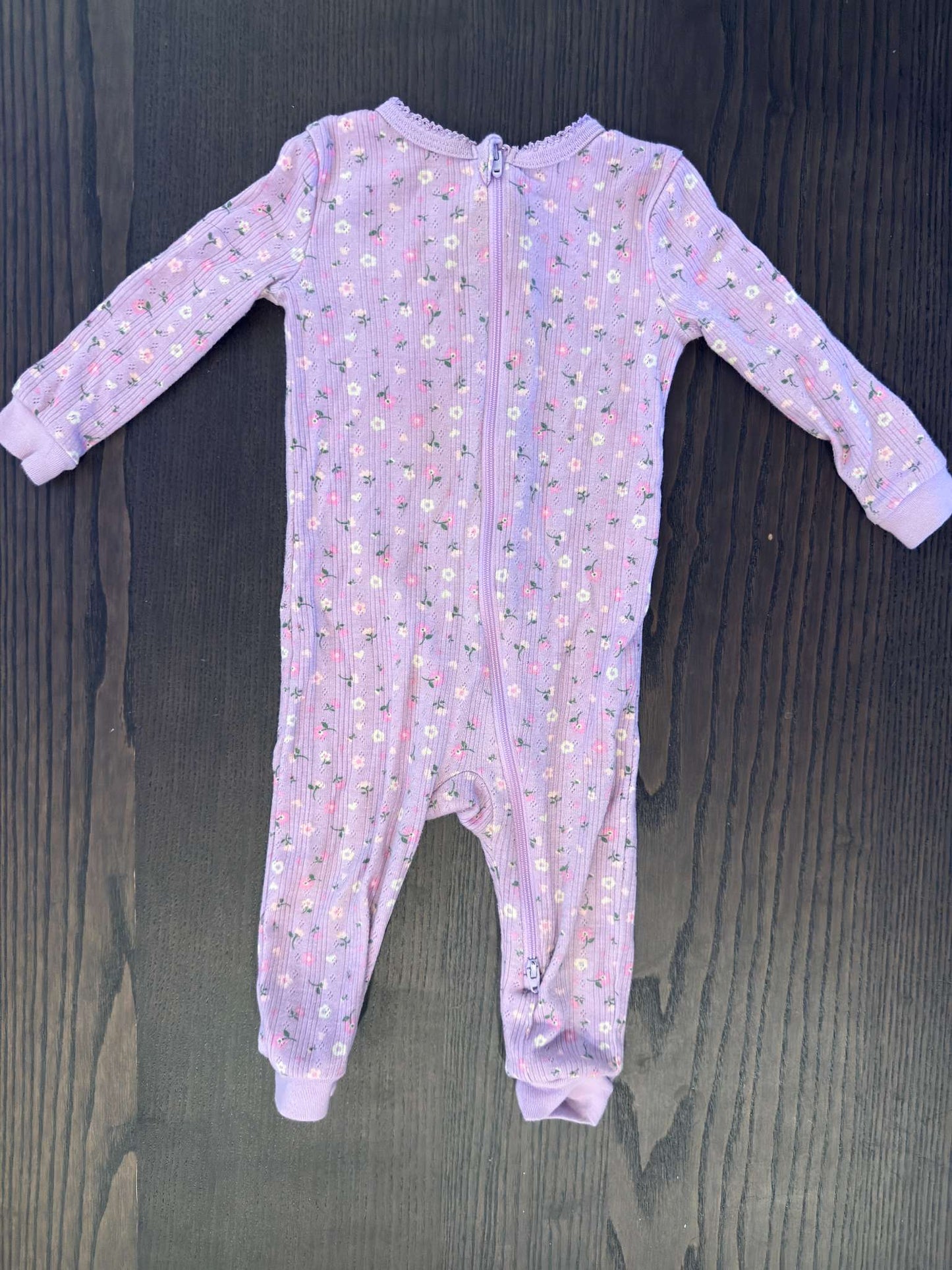 Joe Fresh Purple Floral Pajamas - 6-12 months, Kids 12 Month (9-12M)