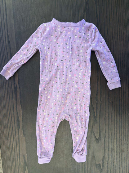 Joe Fresh Purple Floral Pajamas - 6-12 months, Kids 12 Month (9-12M)