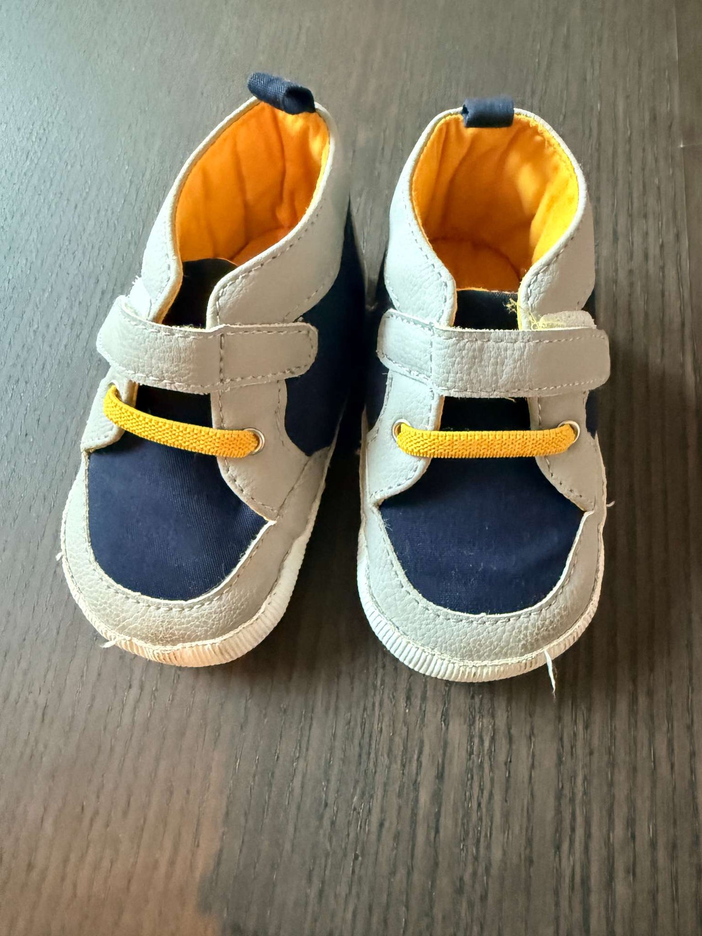 Grey, blue and yellow 6-9 month sneakers , Shoes 3.5 (Baby: 0-12 mth)