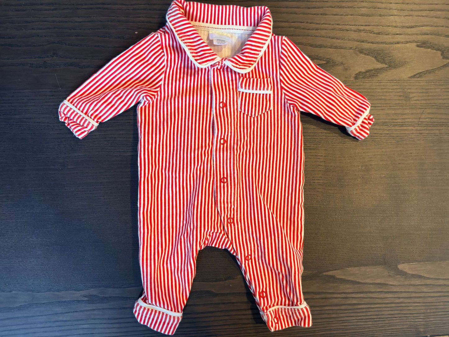 Indigo Red Striped Onesie, Kids 3 Month (0-3M)