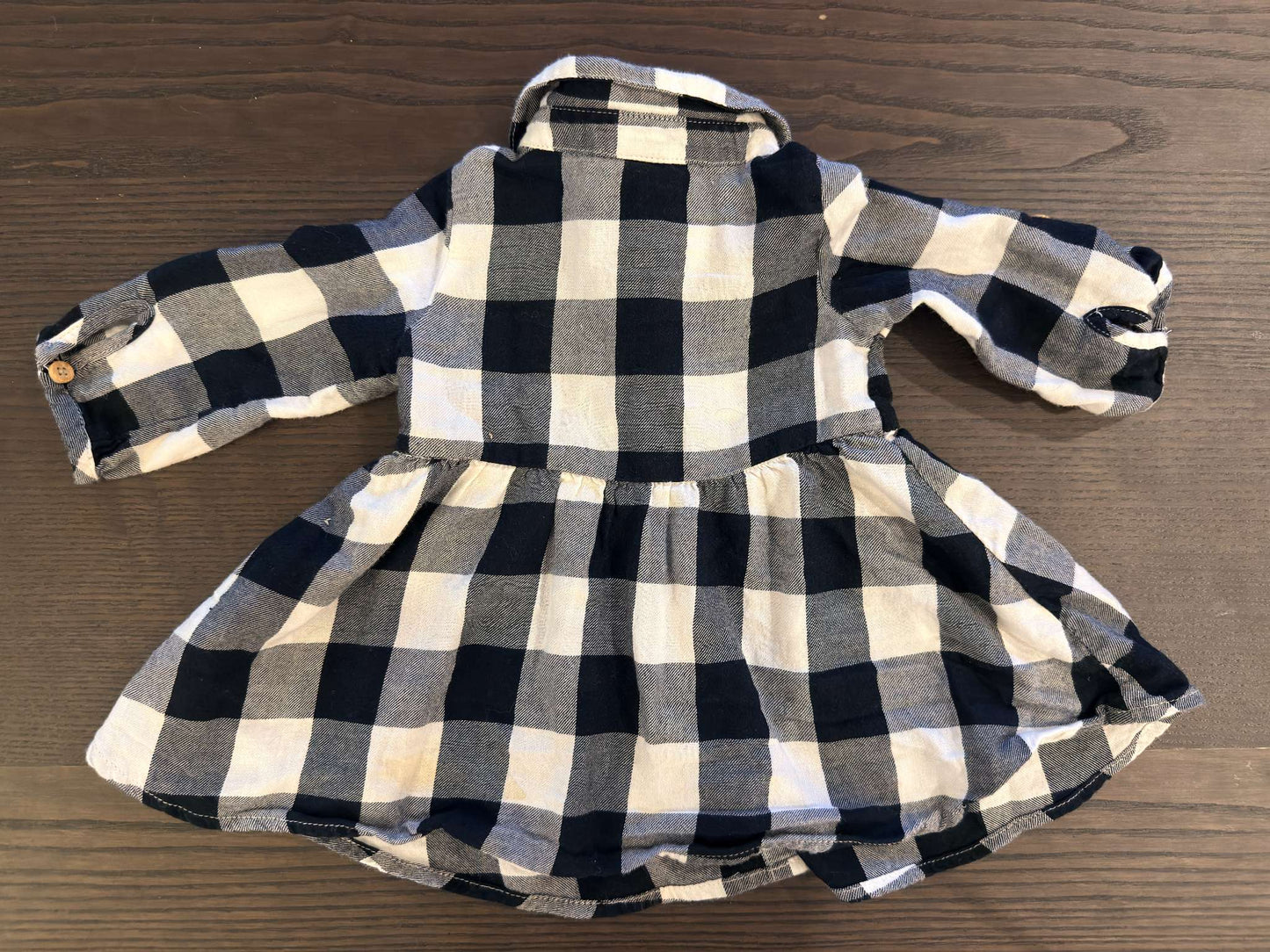 H&M Black and White Plaid Dress , Kids 6 Month (3-6M)